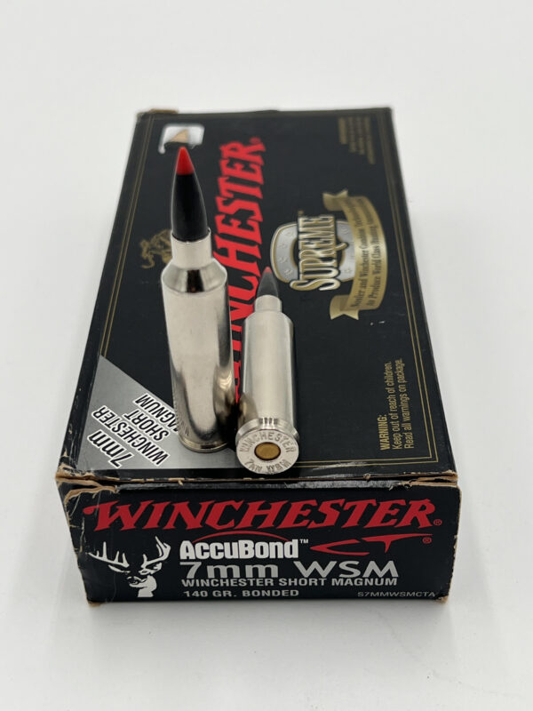 Winchester 7mm WSM 140 grain Bonded Accubond ammunition