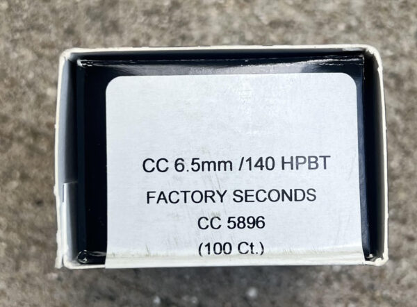 CC 6.5mm 140 grain HPBT 100 count Factory Seconds Projectiles