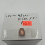 .451" Remington 185 grain JHP bullets box of 100