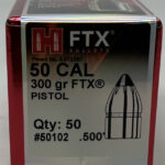 Hornady 50 Cal (.500 Dia) Reloading Bullets For 500 S&W 50102 300 Grain FTX 50 Pieces