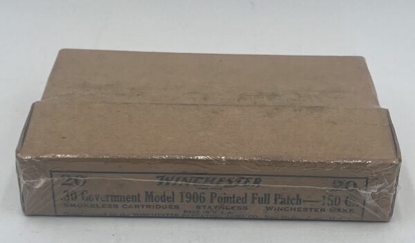 .30 Government Model 1906 Pointed Full patch 150 grain vintage Winchester ammunition 20 round box Very good condition