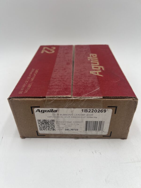 .22 Long rifle Aguila subsonic 40 grain LEAD-RN 1000RD CASE LOT (50X20) free shipping over $250