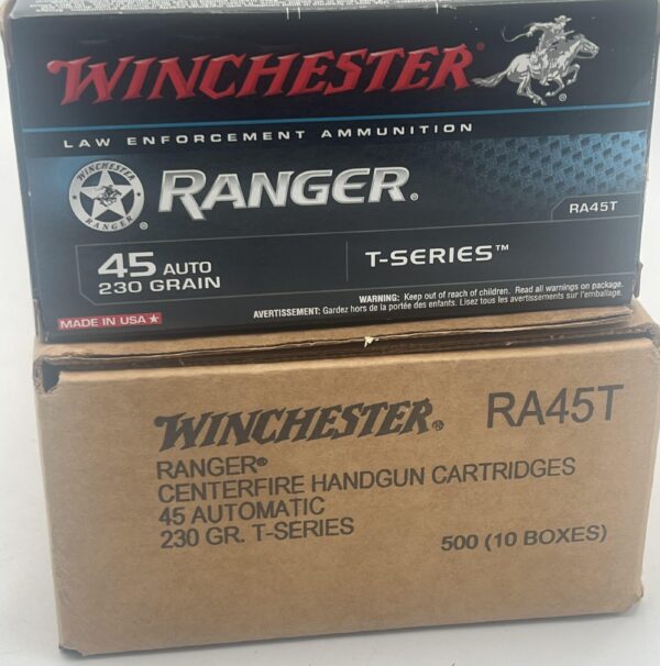 .45 Automatic, 230 Grain JHP Winchester Ranger T-Series RA45T 500 Round box (FREE SHIPPING OVER $250)