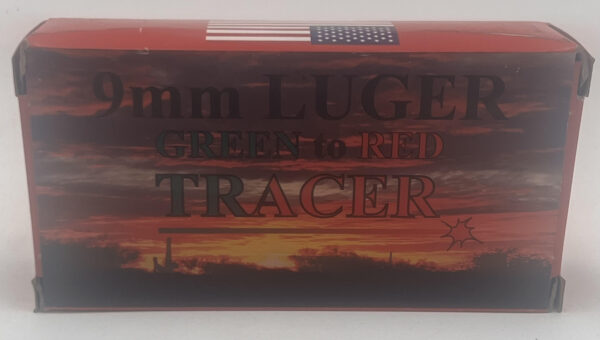 9mm Happy Valley tracer ammo 50 round box Green to Red