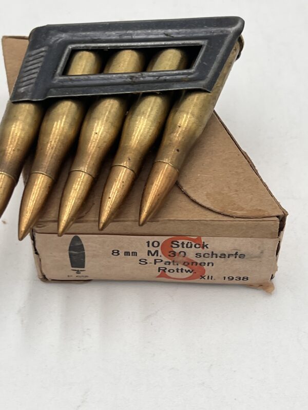 8x56R m.30 scharfe S-Patronen ammunition 10 round box on 5rd stripper clips