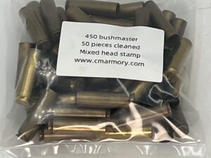 .450 Bushmaster Mixed headstamp cleaned brass 50 count bag (free shipping over $250)