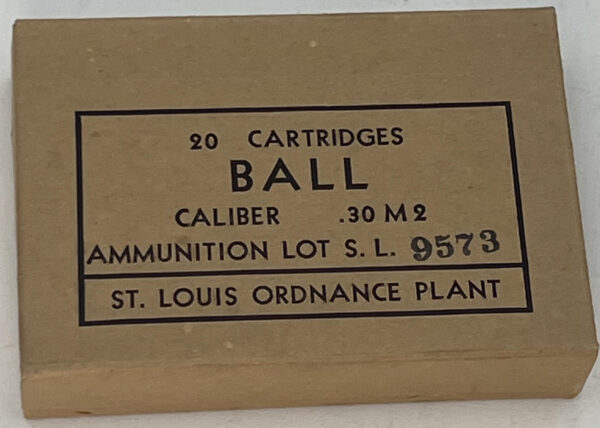 .30-06 Springfield M2 FMJ for the M-1 Garand  Korea Era 20 round box FMJ 150 grain