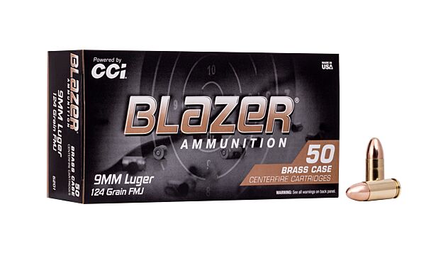 9mm CCI Blazer 124 grain FMJ Brass 1000rd Case (20 boxes of 50rds)  Free shipping over $250