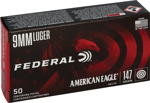 FEDERAL AE 9MM LUGER 147GR FMJ-FP 50RDx20boxes 1000rd case Free shipping