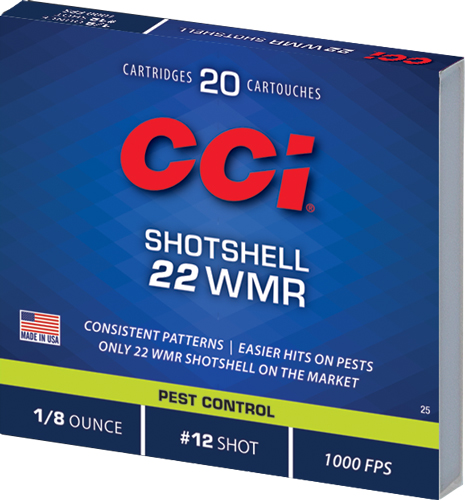 CCI SHOTSHELL 22WMR 52GR #12 – SHOT 1000FPS 20RD 100BX/CS