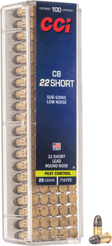 CCI CB 22 SHORT 29GR LEAD-RN – 710FPS 100RD 50BX/CS