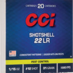 CCI SHOTSHELL 22LR 31GR #12 – SHOT 1000FPS 20RD 100BX/CS