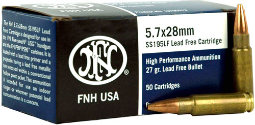 FN 5.7X28 27GR LEAD FREE JHP – SS195LF 50RD 40BX/CS