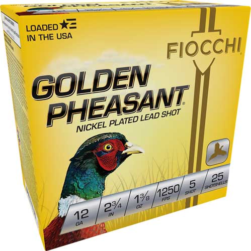 FIOCCHI GOLDEN PHEASANT 12GA – 2.75″ 1-3/8OZ #5 25RD 10BX/CS