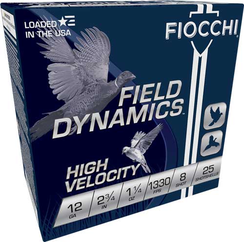FIOCCHI 12GA 2.75″ 1-1/4OZ – #8 1330FPS 25RD 10BX/CS