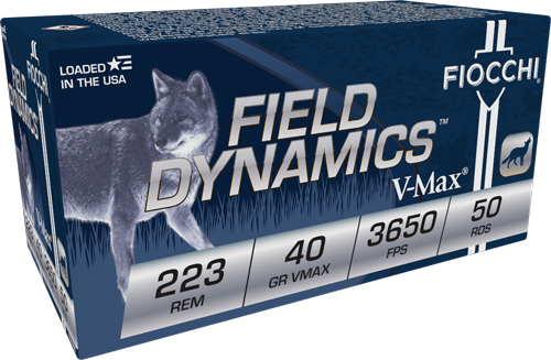 FIOCCHI 223 REM 40GR V-MAX – 50RD 20BX/CS