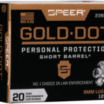 SPEER GOLD DOT SHORT BBL 9MM – LUGER +P 124GR GDHP 20RD 10B/C
