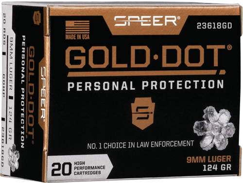 SPEER GOLD DOT 9MM LUGER – 124GR GDHP 20RD 10BX/CS