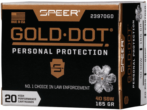 SPEER GOLD DOT 40 SW 165GR – GDHP 20RD 10BX/CS