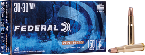FEDERAL POWER-SHOK 30-30 WIN – 150GR JSP-FN 20RD 10BX/CS