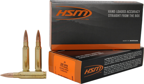 HSM SUBSONIC 308 WIN 175GR – BTHP MATCH KING 20RD 25BX/CS