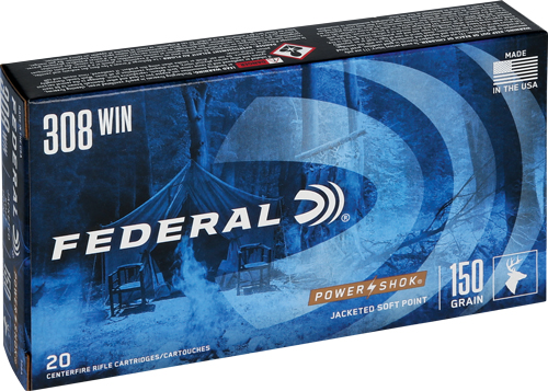 FEDERAL POWER-SHOK 308 WIN – 150GR SP 20RD 10BX/CS