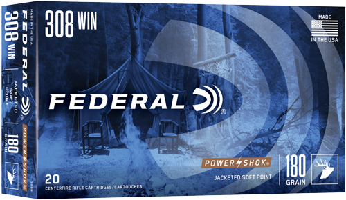 FEDERAL POWER-SHOK 308 WIN – 180GR SP 20RD 10BX/CS