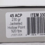 UNDERWOOD 45 ACP 230GR JHP – 20RD 10BX/CS