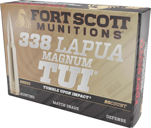 FORT SCOTT 338 LAPUA MAG 250GR – TUI SOLID BRASS 20RD 5BX/CS