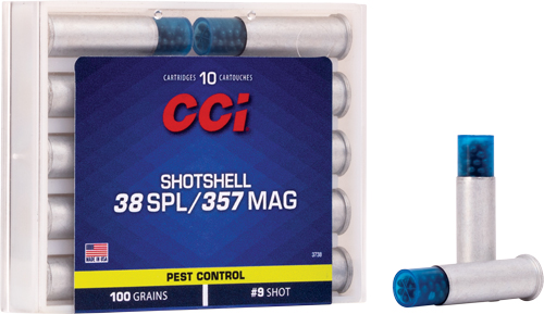 CCI SHOTSHELL 38/357 100GR – #9 SHOT 10RD 20BX/CS