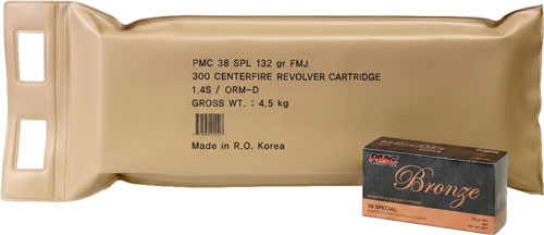 PMC AMMO 38 SPECIAL 132GR. – FMJ-RN 300 RD BATTLE PK 3BP/CS