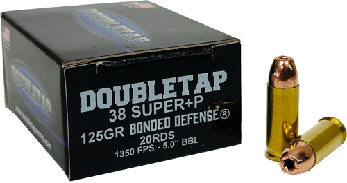 DOUBLETAP 38 SUPER +P 125GR – JHP BONDED 20RD 50BX/CS