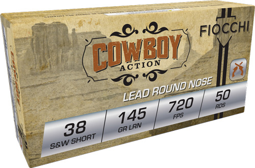 FIOCCHI 38 S&W SHORT 145GR – LEAD-RN 50RD 20BX/CS
