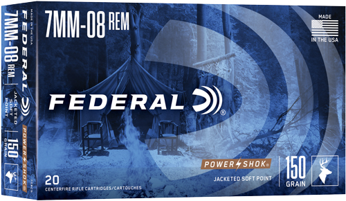 FEDERAL POWER-SHOK 7MM-08 REM – 150GR SP 20RD 10BX/CS
