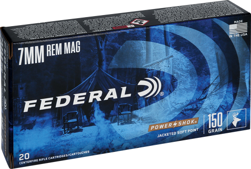 FEDERAL POWER-SHOK 7MM REM MAG – 150GR SP 20RD 10BX/CS