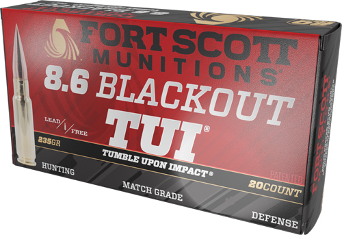 FORT SCOTT 8.6 BLACKOUT 235GR – TUI SOLID COPPER 20RD 10BX/C