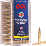 CCI GREEN LEAD FREE 17HMR 16GR – TNT-HP 2500FPS 50RD 40BX/CS