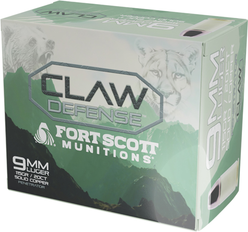 FORT SCOTT 9MM LUGER 115GR – CLAW DEFENSE FN 20RD 25BX/CS