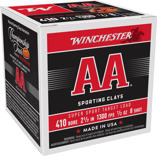 WINCHESTER AA 410 2.5″ 1/2OZ – #8 1300FPS 250RD CASE LOT