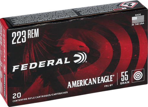 FEDERAL AE 223 REM 55GR FMJ-BT – 20RD 25BX/CS