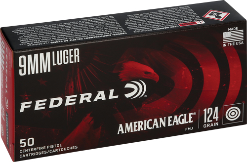 FEDERAL AE 9MM LUGER 124GR FMJ – 50RD 20BX/CS