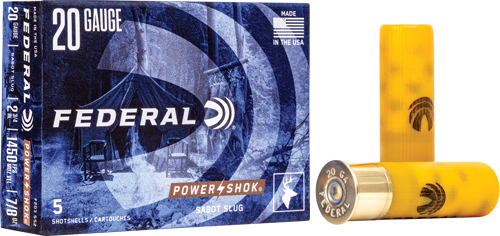 FEDERAL POWER SHOK 20GA 2.75″ – 7/8OZ SABOT SLUG 5RD 50BX/CS