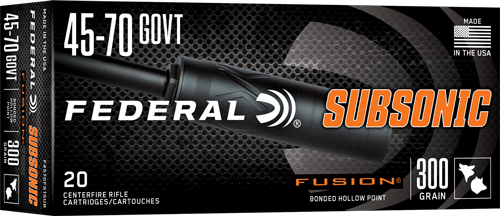 FEDERAL FUSION 45-70 GOV 300GR – SUBSONIC 20RD 10BX/CS