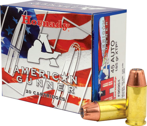 HORNADY AMERICAN GUNNER 45 ACP – 185GR XTP 20RD 10BX/CS