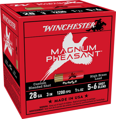 WINCHESTER MAGNUM PHEASANT – 28GA 2.75″ 1-1/8OZ 5&6 25RD