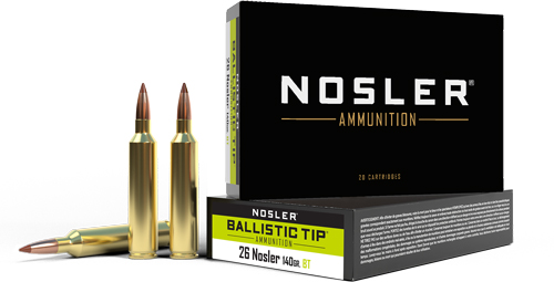 NOSLER 26 NOSLER 140GR – BALLISTIC TIP 20RD 10BX/CS