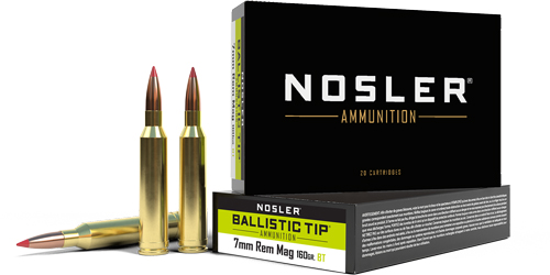 NOSLER BT 7MM REM MAG 160GR – BALLISTIC TIP 20RD 10BX/CS
