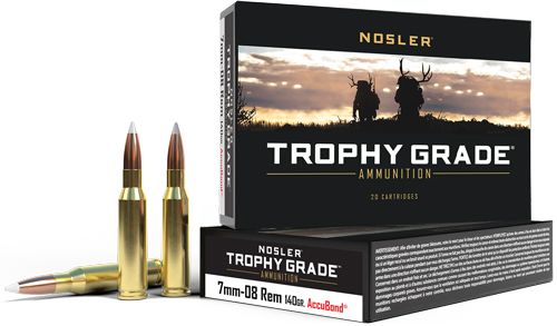 NOSLER TROPHY 7MM-08 REM 140GR – ACCUBOND TIP 20RD 10BX/CS