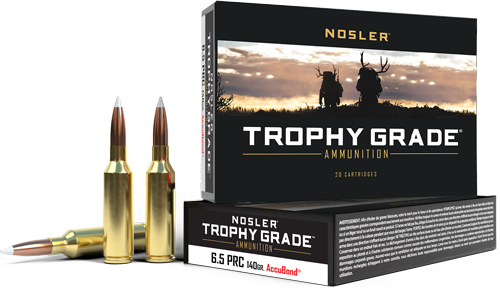 NOSLER TROPHY GRADE 6.5 PRC – 140GR ACCUBOND TIP 20RD 10BX/C