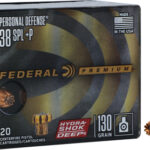 FEDERAL 38 SPECIAL+P 130GR – HYDRA-SHOK JHP 20RD 10BX/CS